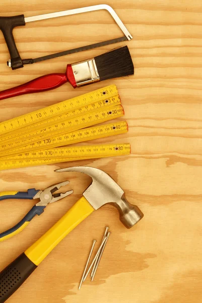 Tools on wood — Stok fotoğraf