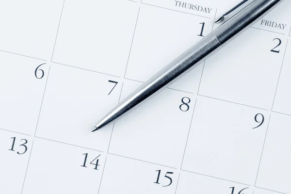 Długopis w kalendarzu — Zdjęcie stockowe