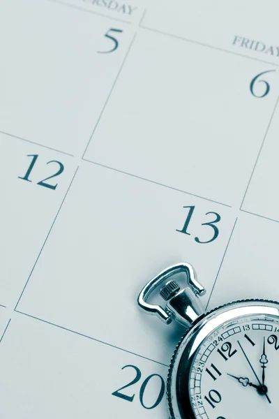 Watch on calendar — Stock Photo, Image