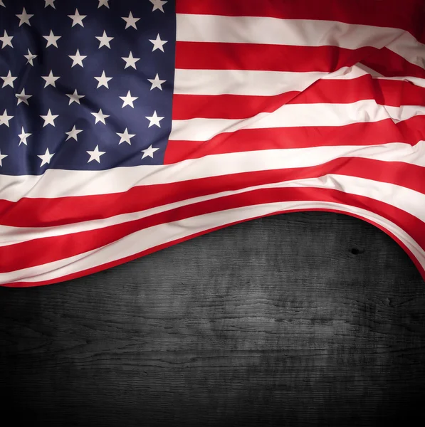 Amerykańską flagę na drewno — Zdjęcie stockowe