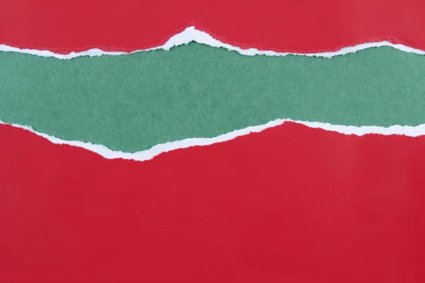Kırmızı ve yeşil kağıt sökük — Stok fotoğraf