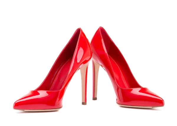 Όμορφα Κόκκινα Ψηλοτάκουνα Παπούτσια Κλασικά Γυναικεία Παπούτσια Τακούνια — Φωτογραφία Αρχείου