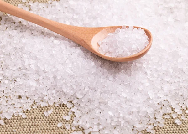 Salt Träsked Närbild — Stockfoto