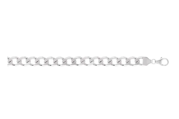 Thick Silver Chain Isolate White Background — Stock Photo, Image