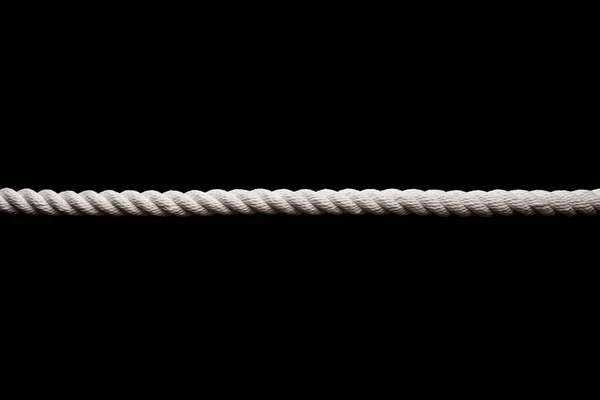 White Sea Rope Black Background — Stock Photo, Image