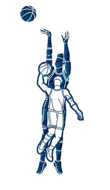 Basketbolcu aksiyon sporu grafik vektörü