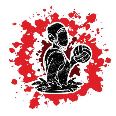 Su topu oyuncusu çizgi film grafik vektörü