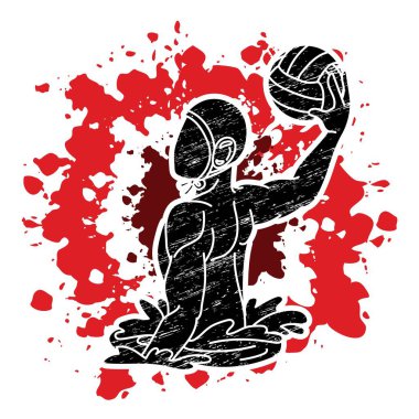 Su topu oyuncusu çizgi film grafik vektörü