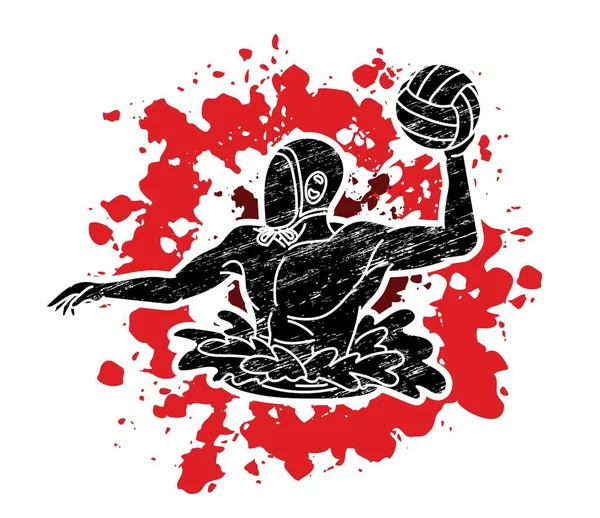 Su topu oyuncusu çizgi film grafik vektörü