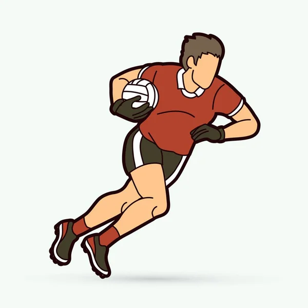 Gaelic Football Mężczyzna Player Cartoon Graphic Vector — Wektor stockowy