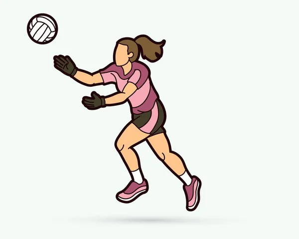 Gaelic Football Female Player Cartoon Graphic Vector — Stock Vector