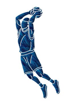 Basketbol Erkek Oyuncu Eylemi Grafik Vektörü