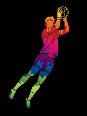 Gaelic Football Erkek Oyuncu Çizgi Filmi Grafik Vektörü