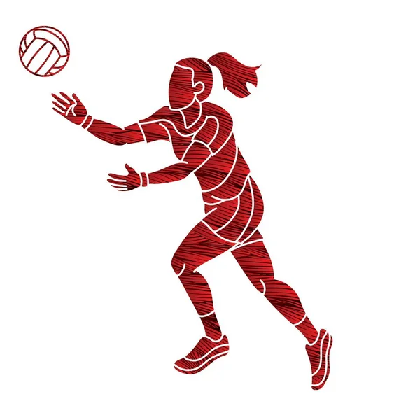 Gaelic Football Female Player Cartoon Graphic Vector — Stock Vector