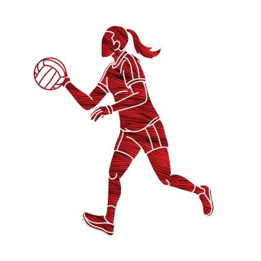 Galya Futbolu Kadın Oyuncu Grafik Vektörü