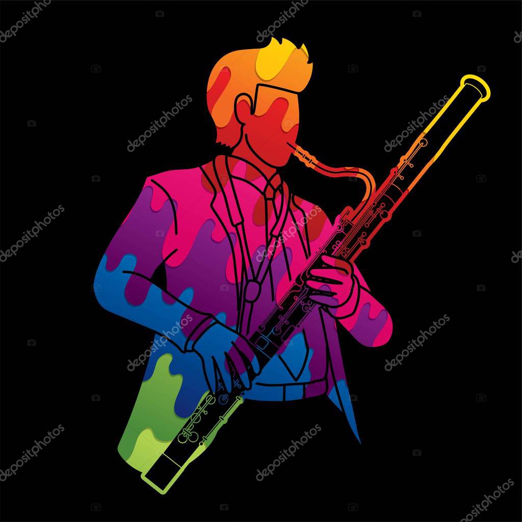 Bassoon Musician Orchestra Instrument Graphic Vector