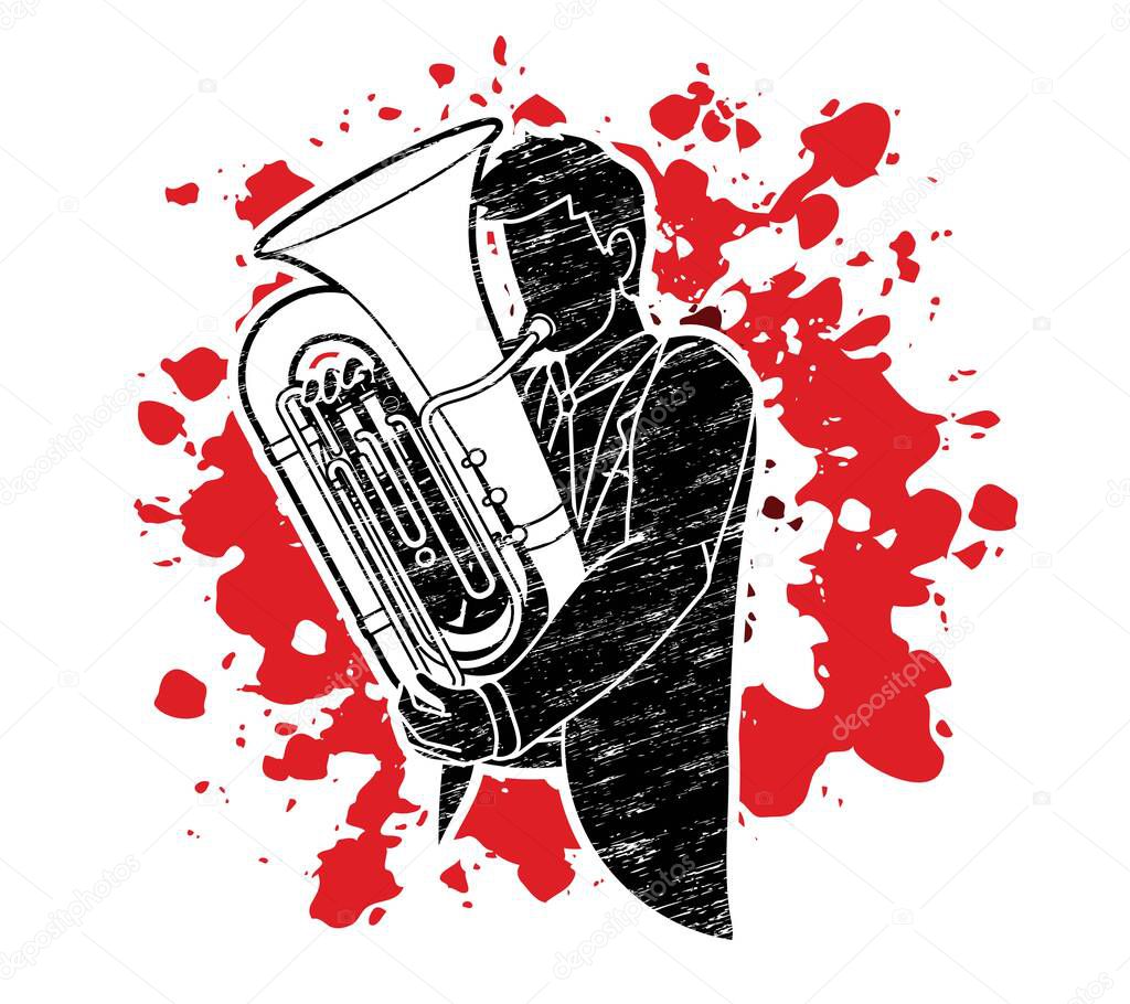 Tuba Musician Orchestra Instrument Graphic Vector