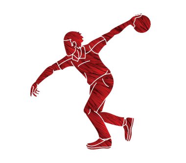 Bowling Spor Oyuncusu Poz Çizgi Film Vektörü