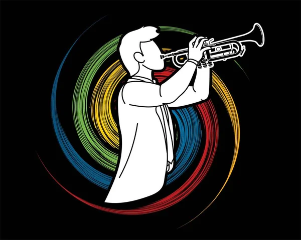 Trompeta Músico Orquesta Instrumento Vector Gráfico — Vector de stock