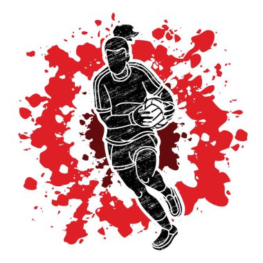 Gaelic Football Female Player Action Çizgi Film Vektörü