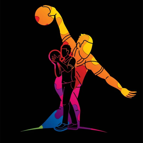 保龄球运动男运动员团体动漫动作图形矢量 — 图库矢量图片