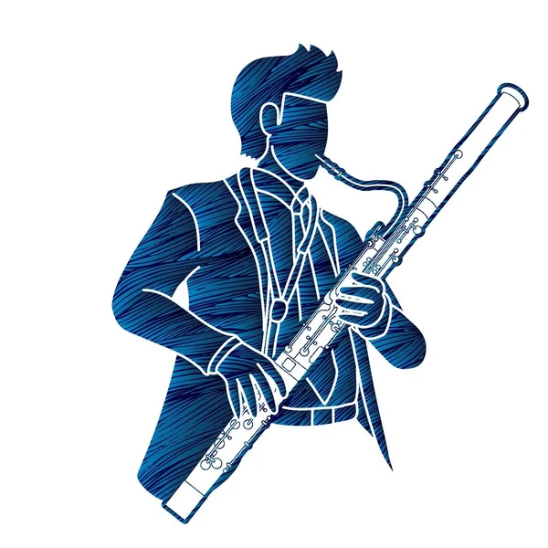 Bassoon Musician Orchestra Instrument Graphic Vector — Stock Vector