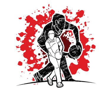 Erkekler Bowling Oynuyor Spor Oyuncuları Bowlingçi Eylem Çizgi Filmi Grafik Vektörü