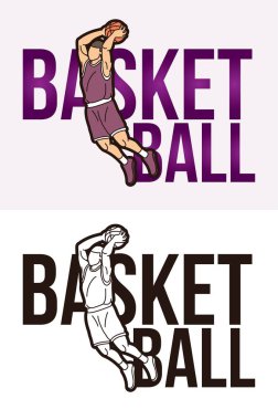 Spor Oyuncusu Grafik Vektörlü Basketbol Metni