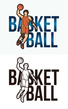 Spor Oyuncusu Grafik Vektörlü Basketbol Metni