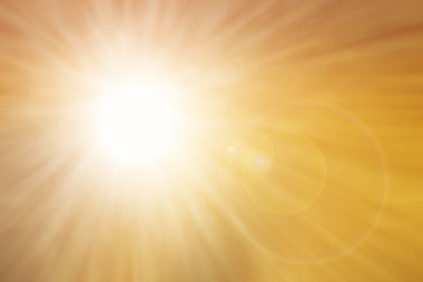 Altın cennet ışığı. Umut kavramı, soyut bulanık doğa arkaplanı