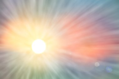 Altın cennet ışığı. Umut kavramı, soyut bulanık doğa arkaplanı