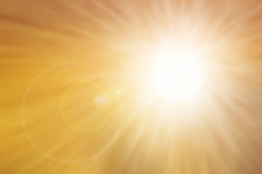 Altın cennet ışığı. Umut kavramı, soyut bulanık doğa arkaplanı