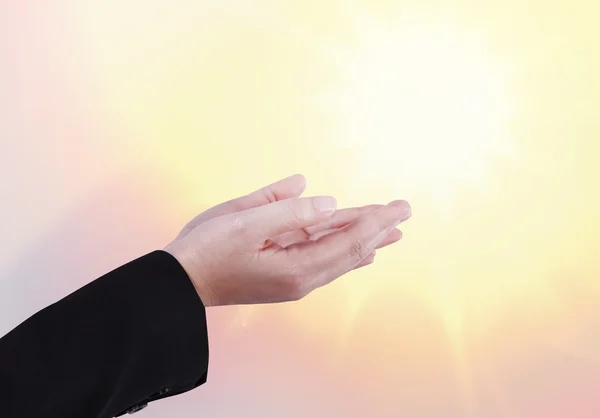Hopeful Prayer Hands Praying Better Opportunity Religious Concept — Stock Photo, Image