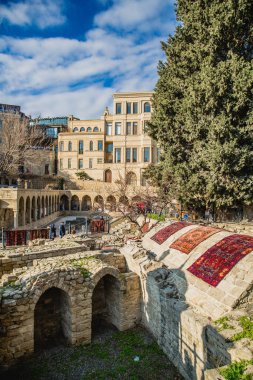 Bakü, Azerbaycan - Ocak 03 2020: Icheri Sheher sokakları (Eski Şehir)