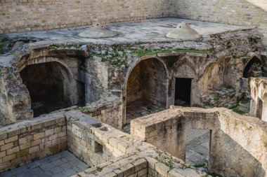 Bakü, Azerbaycan - Ocak 03 2020: Icheri Sheher sokakları (Eski Şehir)