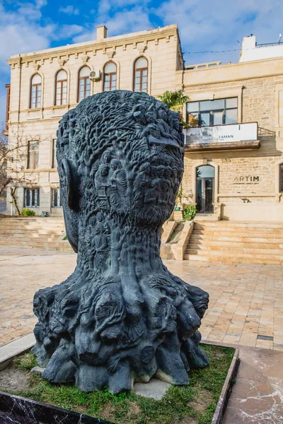 Баку Азербайджан Jan 2020 Памятник Поэту Алиаге Вахиду Старом Городе — стоковое фото