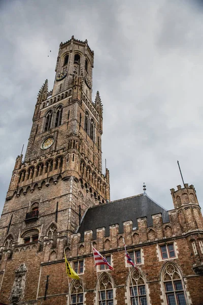 Pittoreska Höststadsbilden Brygge Belgien — Stockfoto