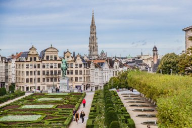 Brüksel, Belçika - OCT 20 2019: Şehrin panoramik görünümü