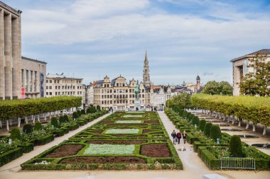 Brüksel, Belçika - OCT 20 2019: Şehrin panoramik görünümü