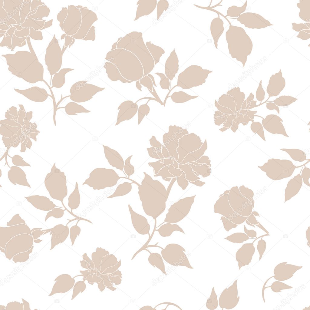 Purple Roses Seamless Pattern Background