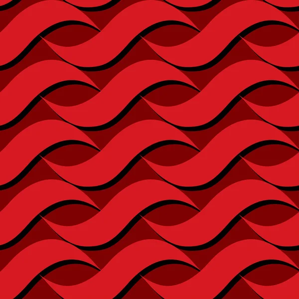 Абстрактная Многослойная Конструкция Красные Волны — стоковый вектор
