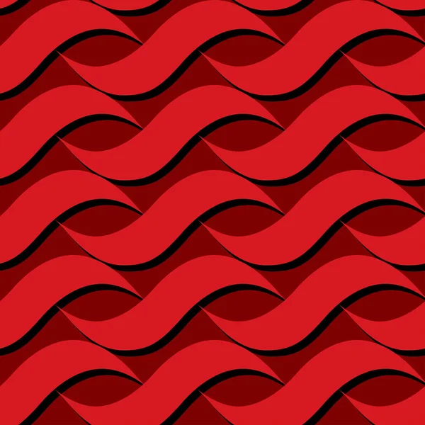 Diseño Sin Costura Repetido Vector Abstracto Olas Rojas Gráficos Vectoriales