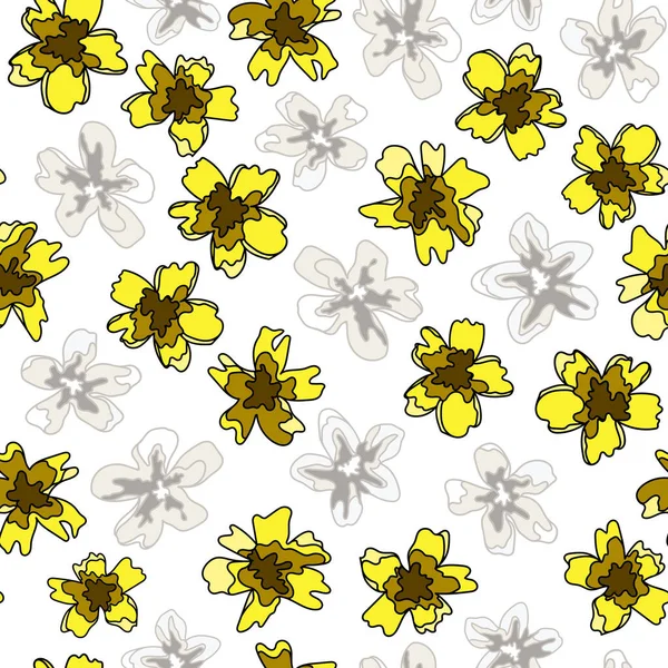 Floral Seamless Pattern Background Yellow White Flowers — Stock Vector