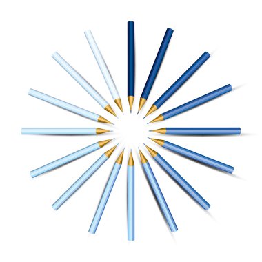 Daire içinde mavi kalem