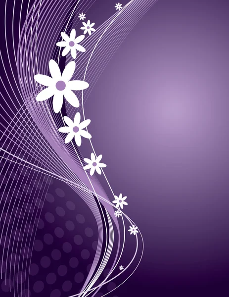 Fond floral ondulé — Image vectorielle