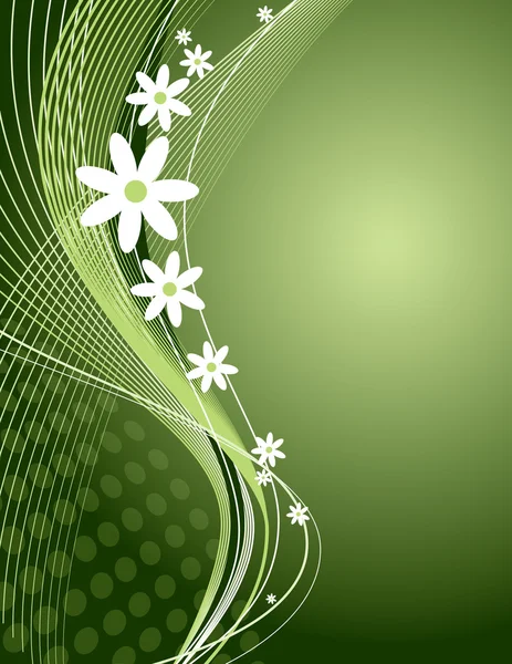 Fondo floral ondulado — Vector de stock