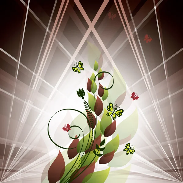 Abstract floral achtergrond met lijnen — Stockvector