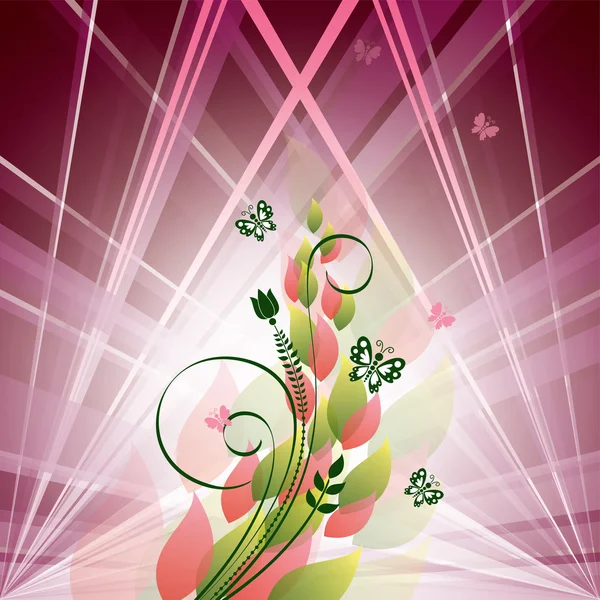 Abstract floral achtergrond met lijnen — Stockvector