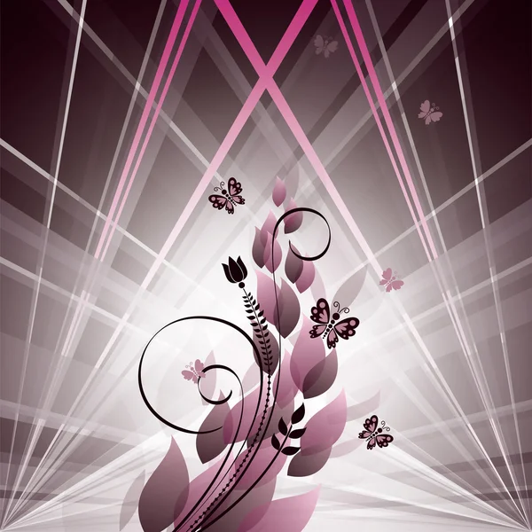 Achtergrond met abstracte bloemen — Stockvector