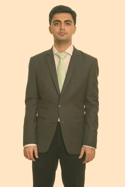 Retrato de jovem bonito empresário persa em terno — Fotografia de Stock